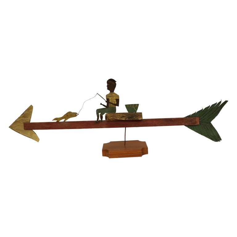 American Folk Art Fisherman Weathervane Sculpture (1 of 7)