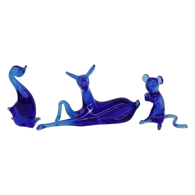 Pilgrim Art Glass Cobalt Blue Animal Figurines (1 of 7)