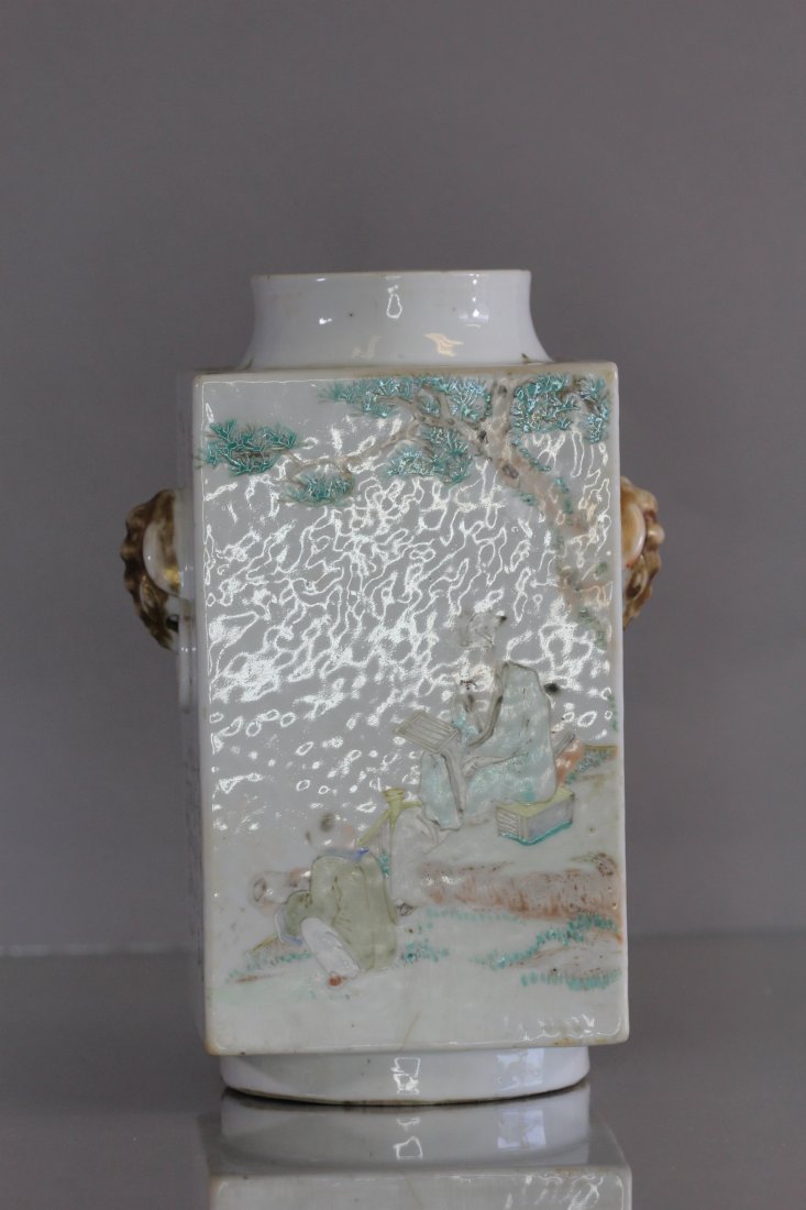 19th, 20th Century Famille Rose Square Vase (1 of 7)