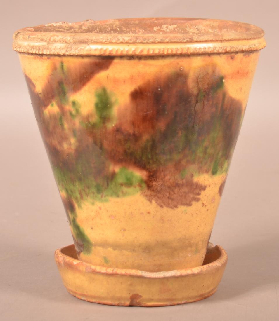 Shenandoah Valley Redware Flower Pot. (1 of 4)