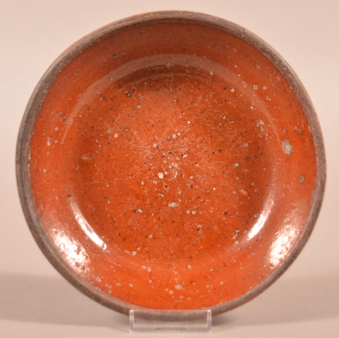 19th Century Glazed Redware Shallow Bowl. (1 of 2)
