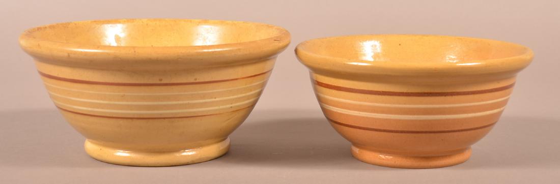 Two Antique Yellowware Mixing Bowls. (1 of 3)