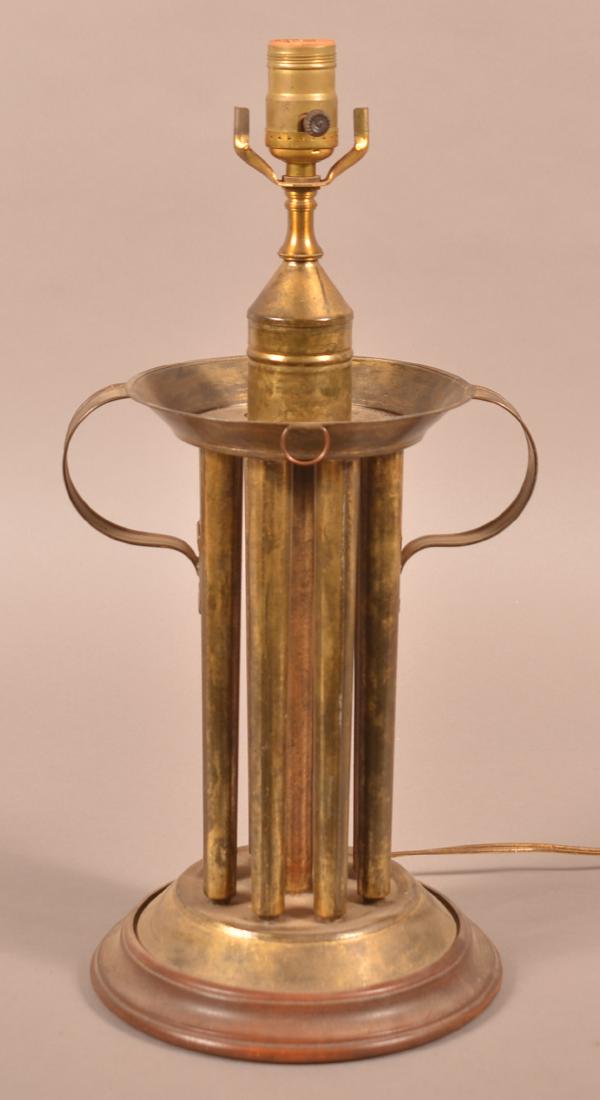 Tin Eight Tube Candle mold Fitted as a Lamp. (1 of 2)