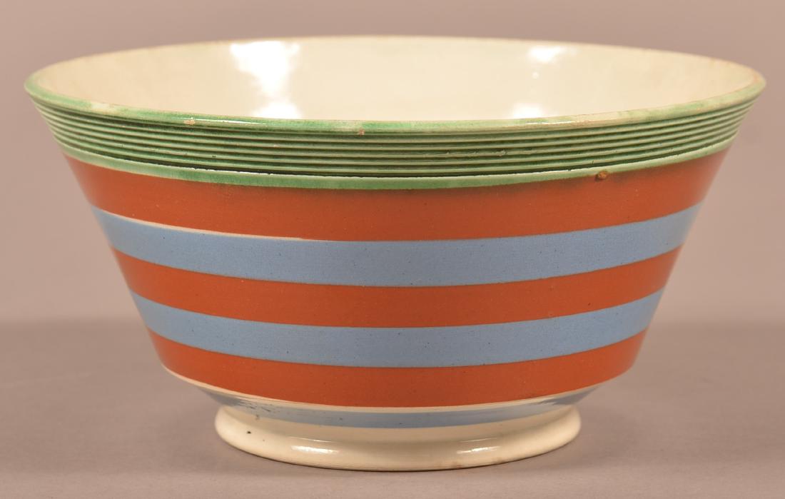 Mocha Band Decorated Soft Paste China Bowl. (1 of 3)