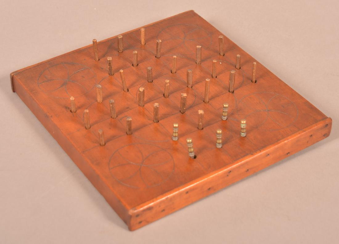 PA 19th Century Cherry Cribbage Board. (1 of 3)