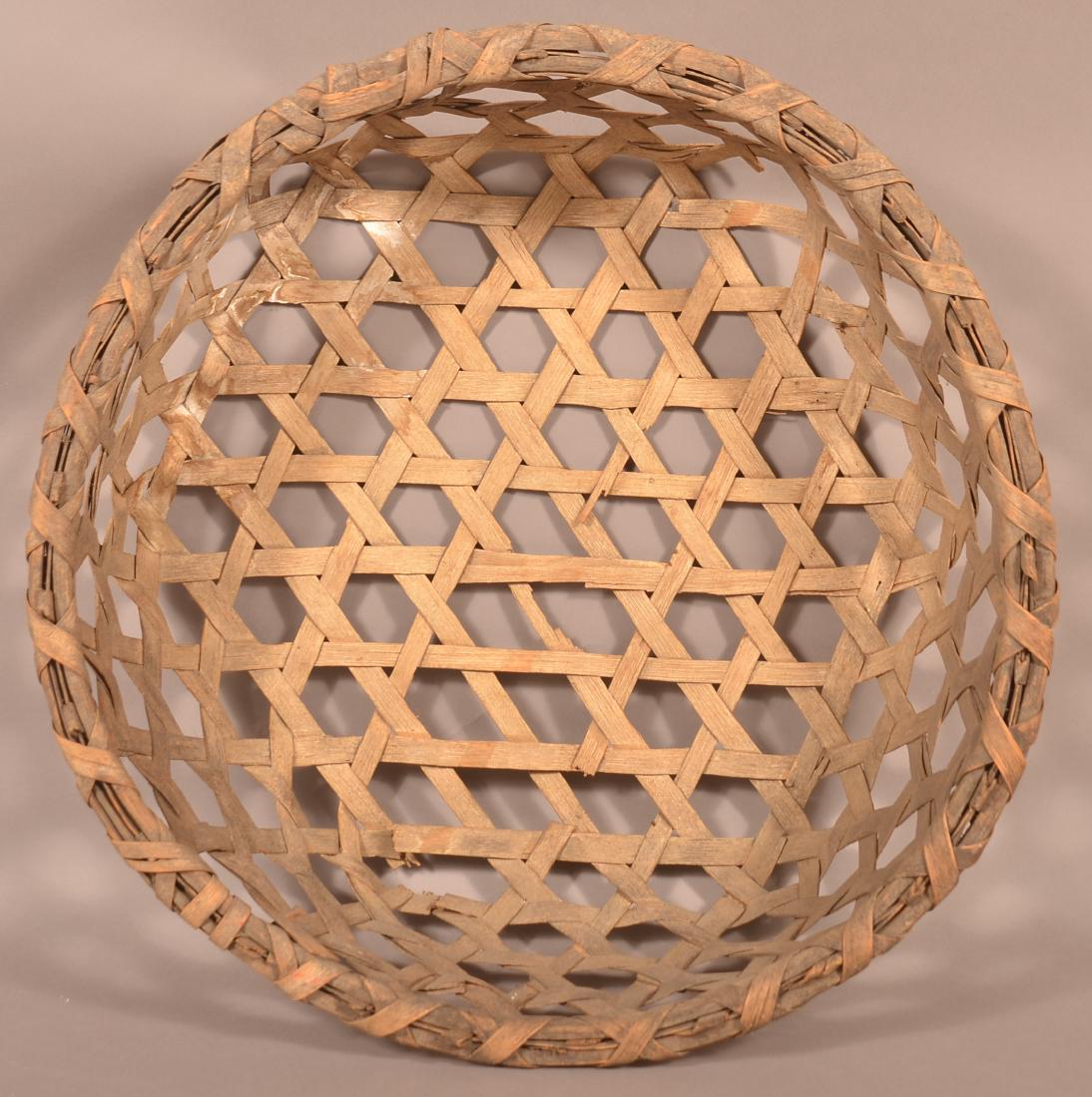 Antique Woven Splint Cheese Basket. (1 of 3)