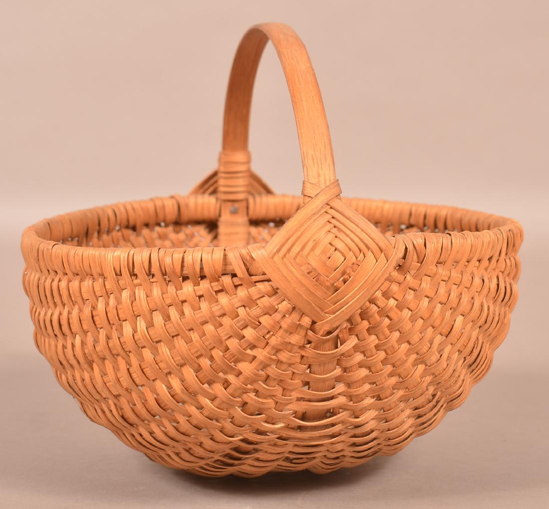 Antique Woven Oak Splint Egg Basket. (1 of 3)