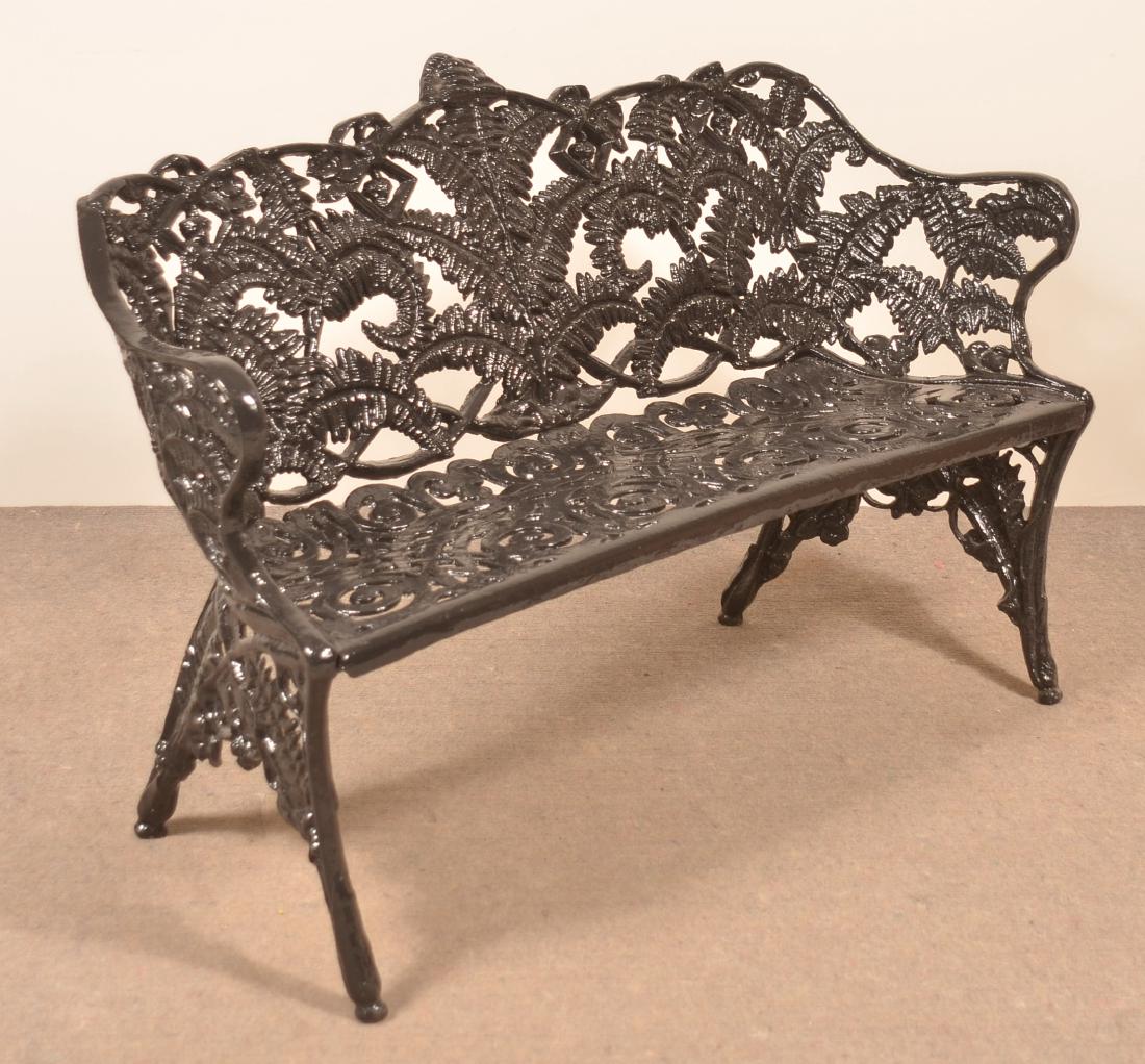 Antique Cast Iron Fern Pattern Garden Bench.