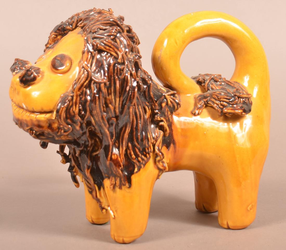 Large Breininger Redware Pottery Lion Figure. (1 of 4)