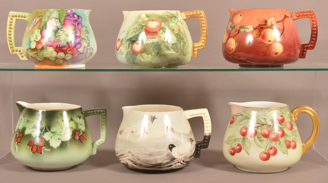 Six Various Vintage Hand Painted China Lemonade Jugs. (1 of 3)