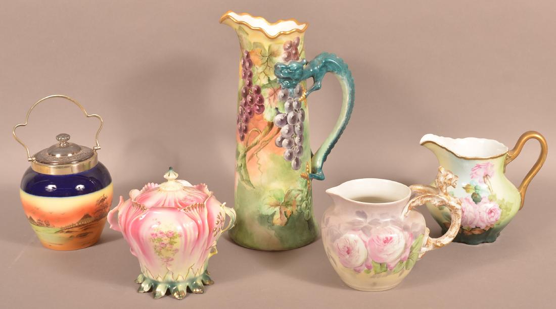 5 Pieces of Hand Painted and Transfer Decorated China. (1 of 3)