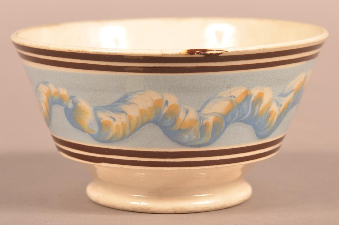 Mocha Earthworm Decorated China Bowl. (1 of 4)
