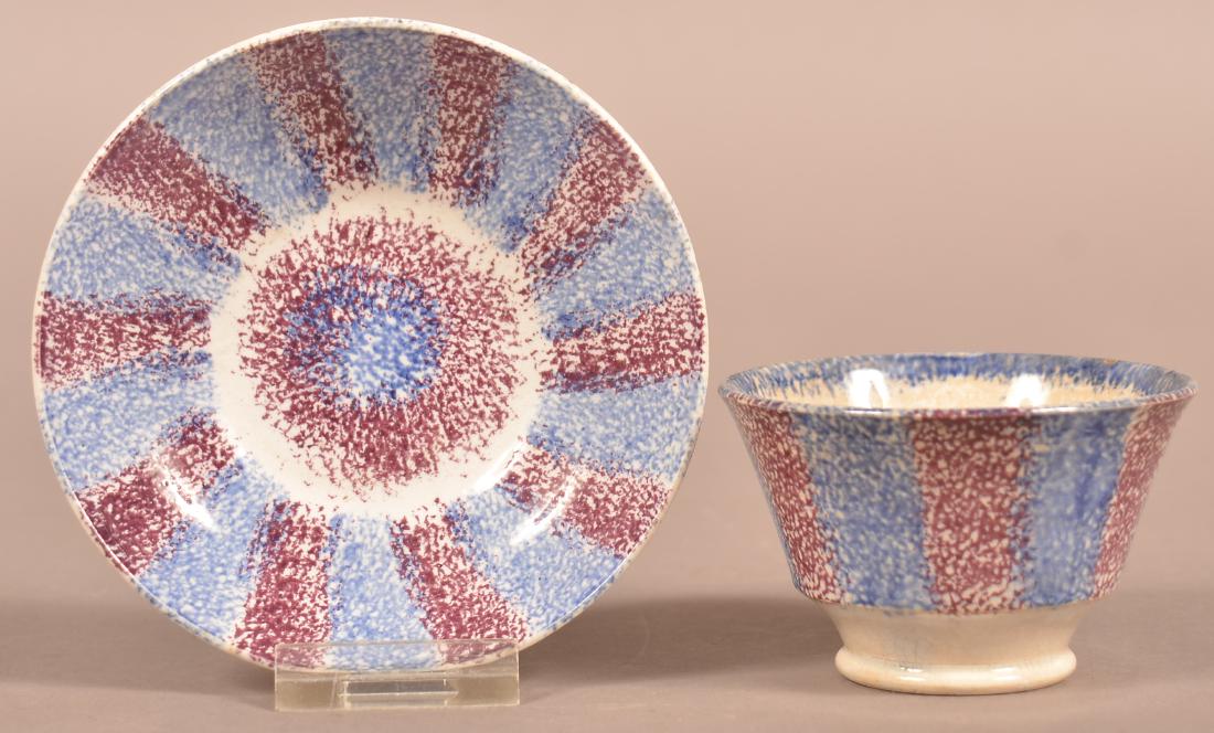 Purple & Blue Rainbow Spatter China Child's Cup & (1 of 3)