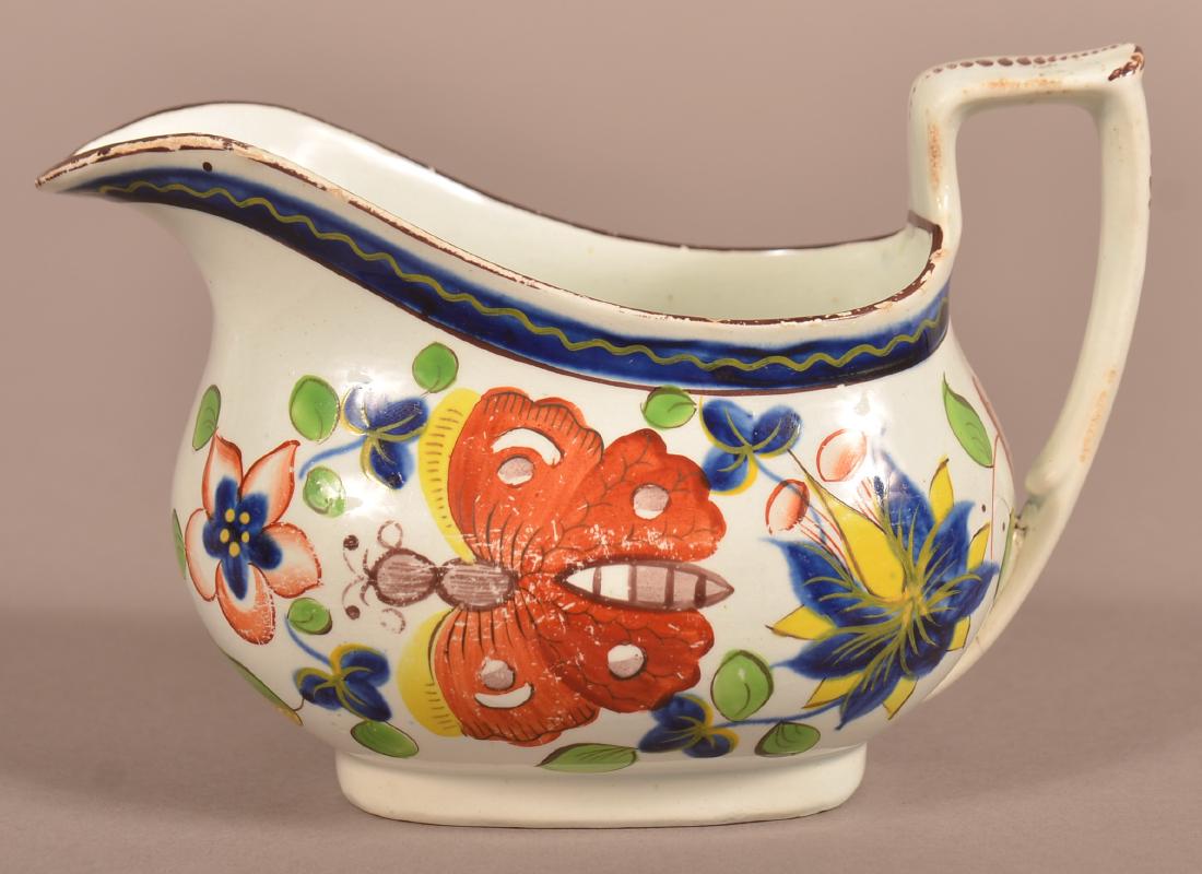 Gaudy Dutch China Butterfly Pattern Helmet Cream (1 of 2)