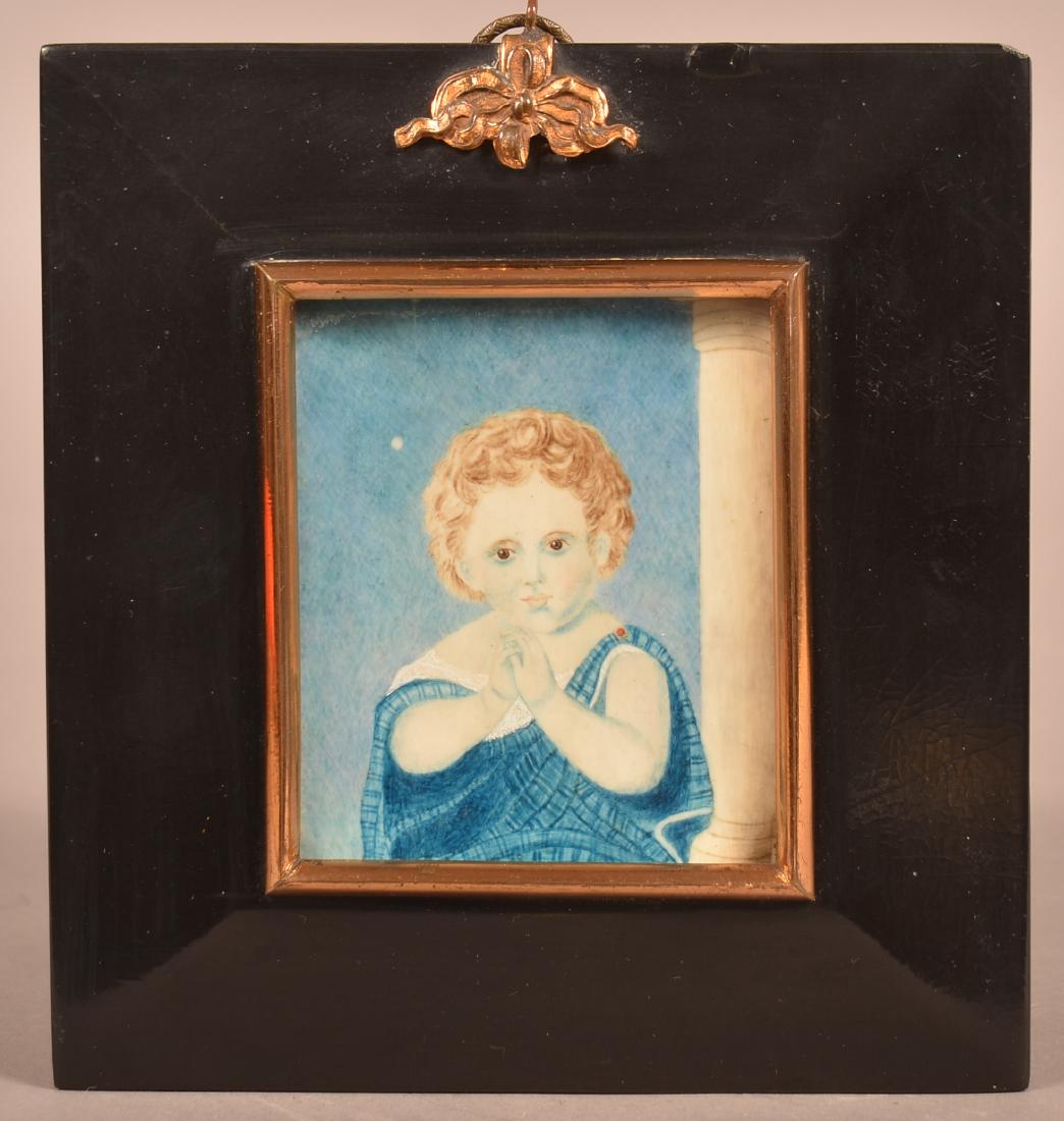 19th Century Small Portrait Painting of a Child. (1 of 3)