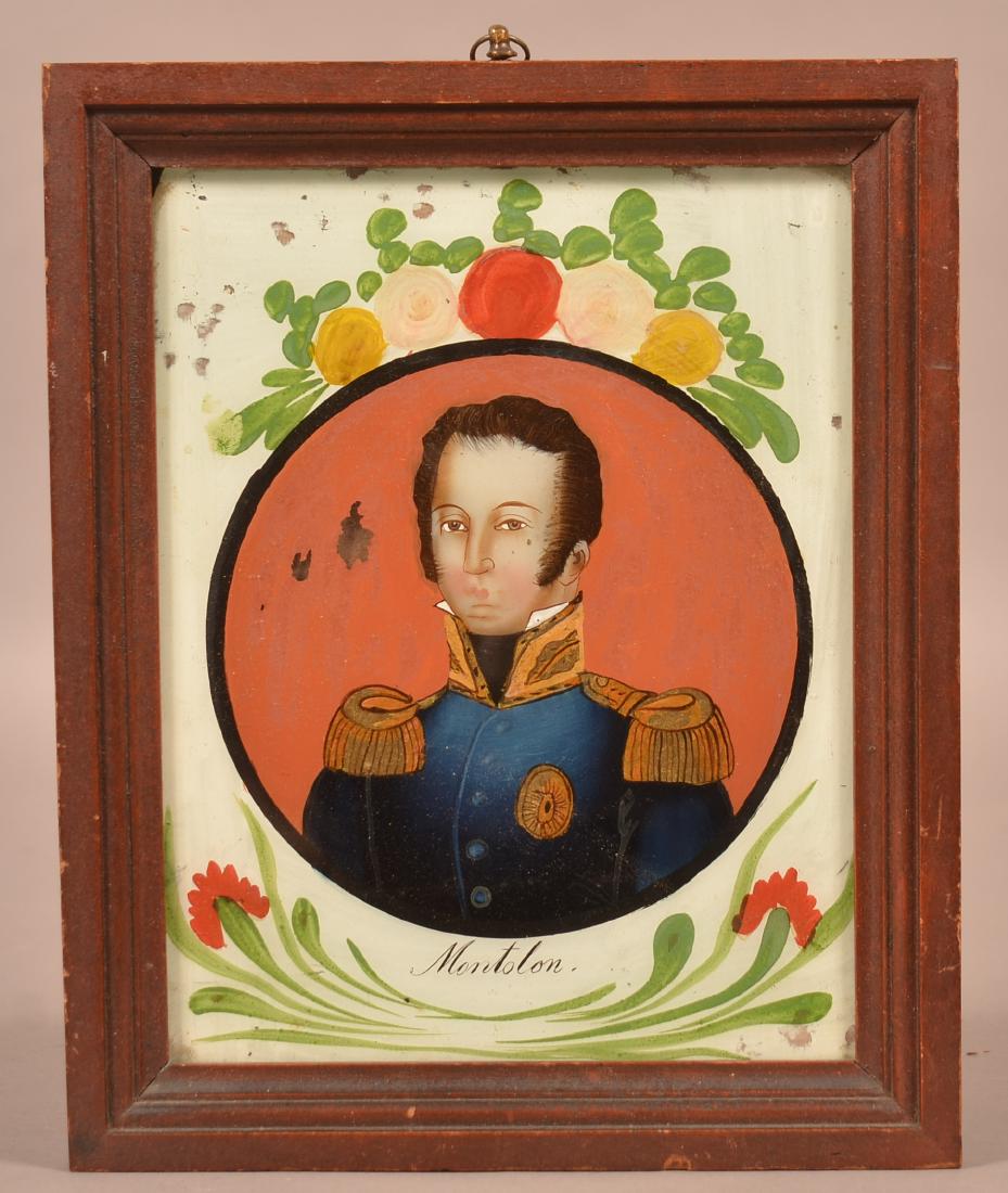 Reverse Painting on Glass of Admiral Montolon. (1 of 2)