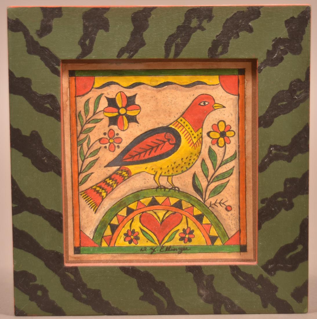 D. Y. Ellinger Watercolor on Paper of a Bird. (1 of 3)