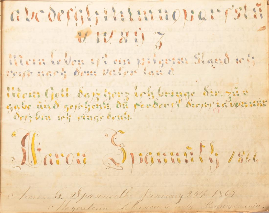 Pennsylvania 1867 German and English Vorschrift Book. (1 of 10)