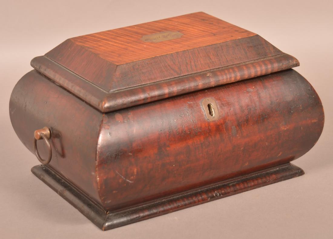 Federal Mixed Wood Sewing Box. (1 of 4)