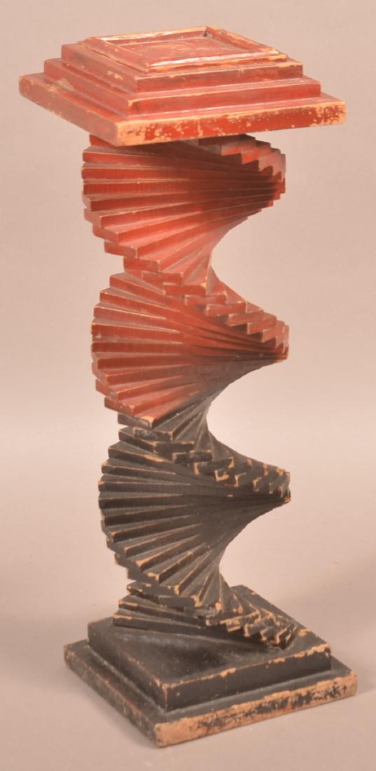 Vintage Spiral Stepped Slatted Wood Stand. (1 of 2)