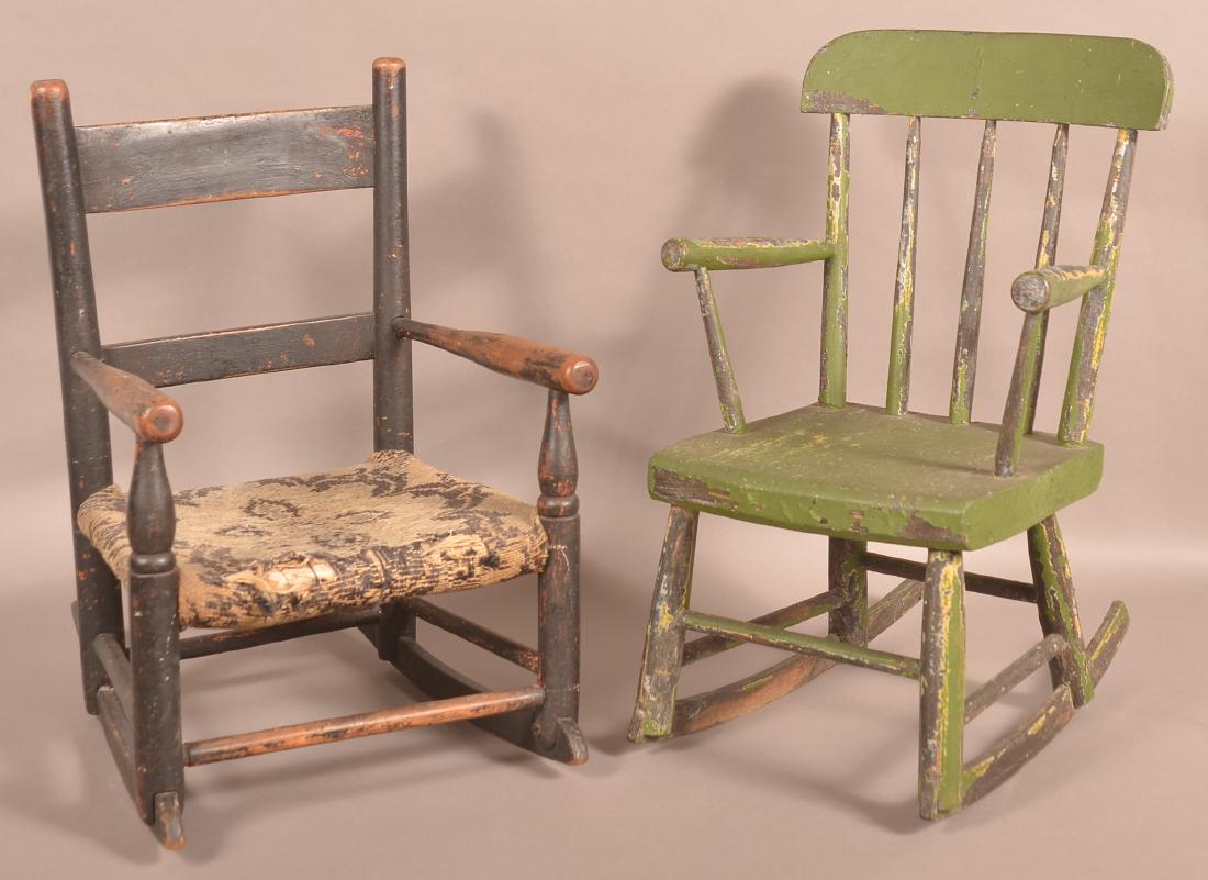 Two Various Antique Child's Rocking Chairs. (1 of 1)