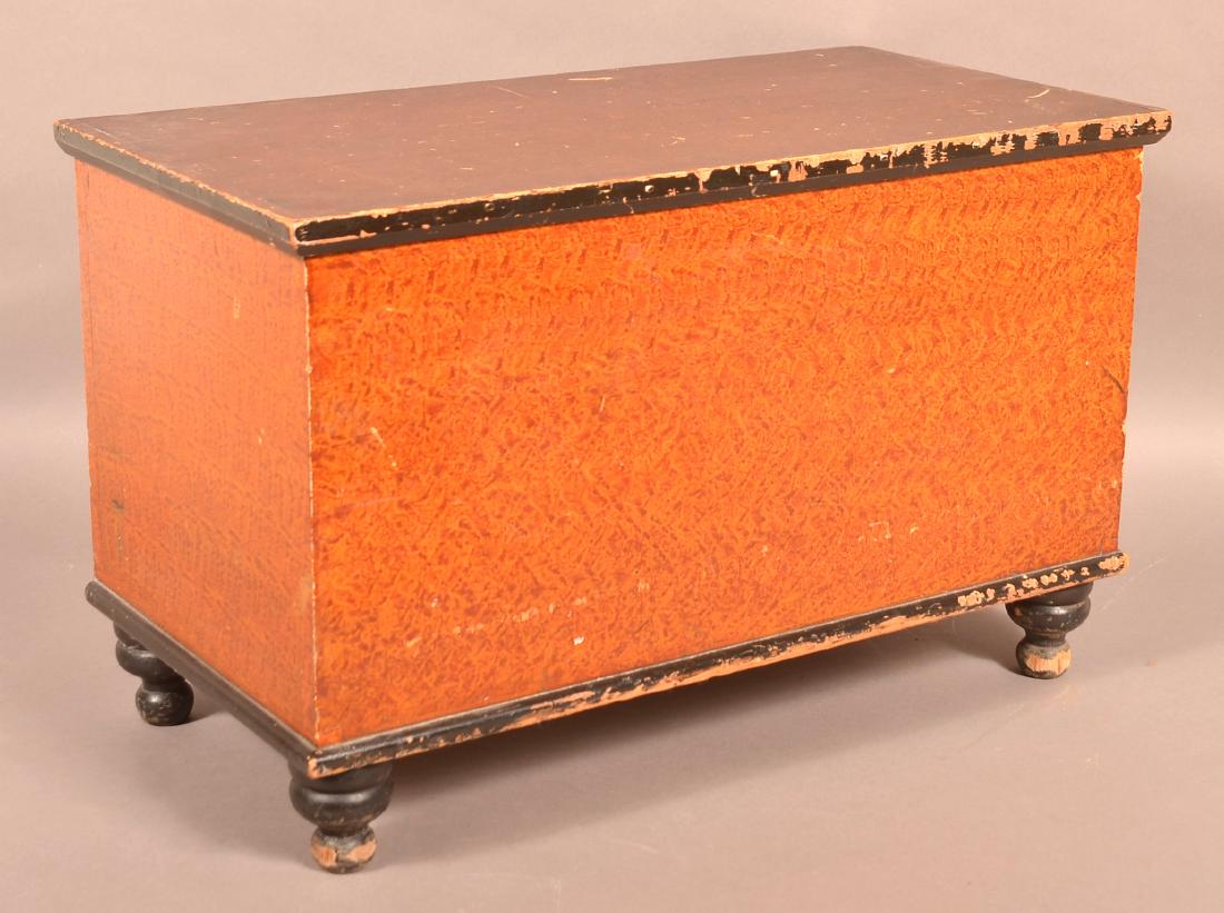 Sponge Decorated Softwood Miniature Blanket Chest. (1 of 5)