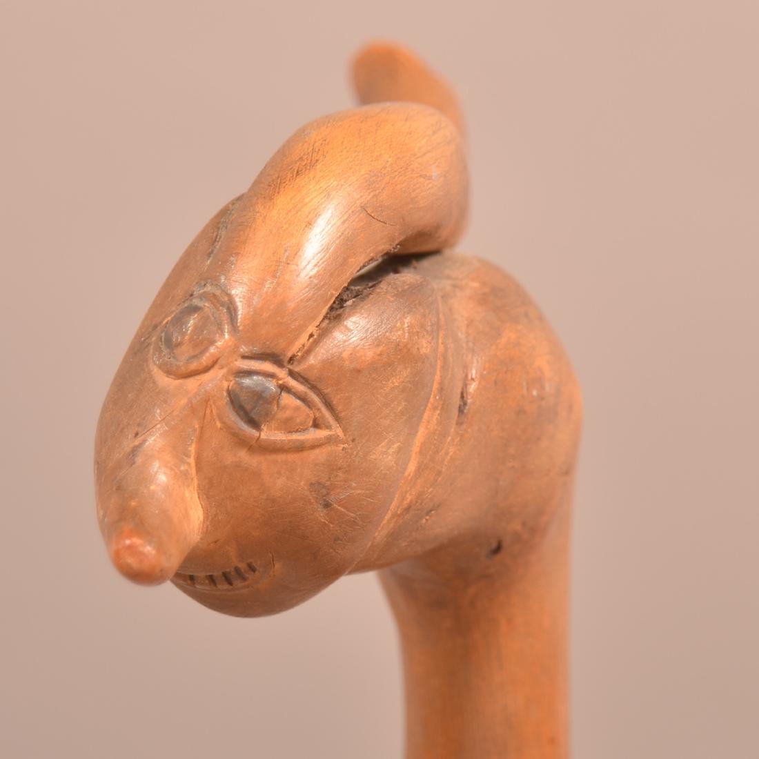 19th/Early 20th Century Folk Art Carved Maple Cane. (1 of 4)