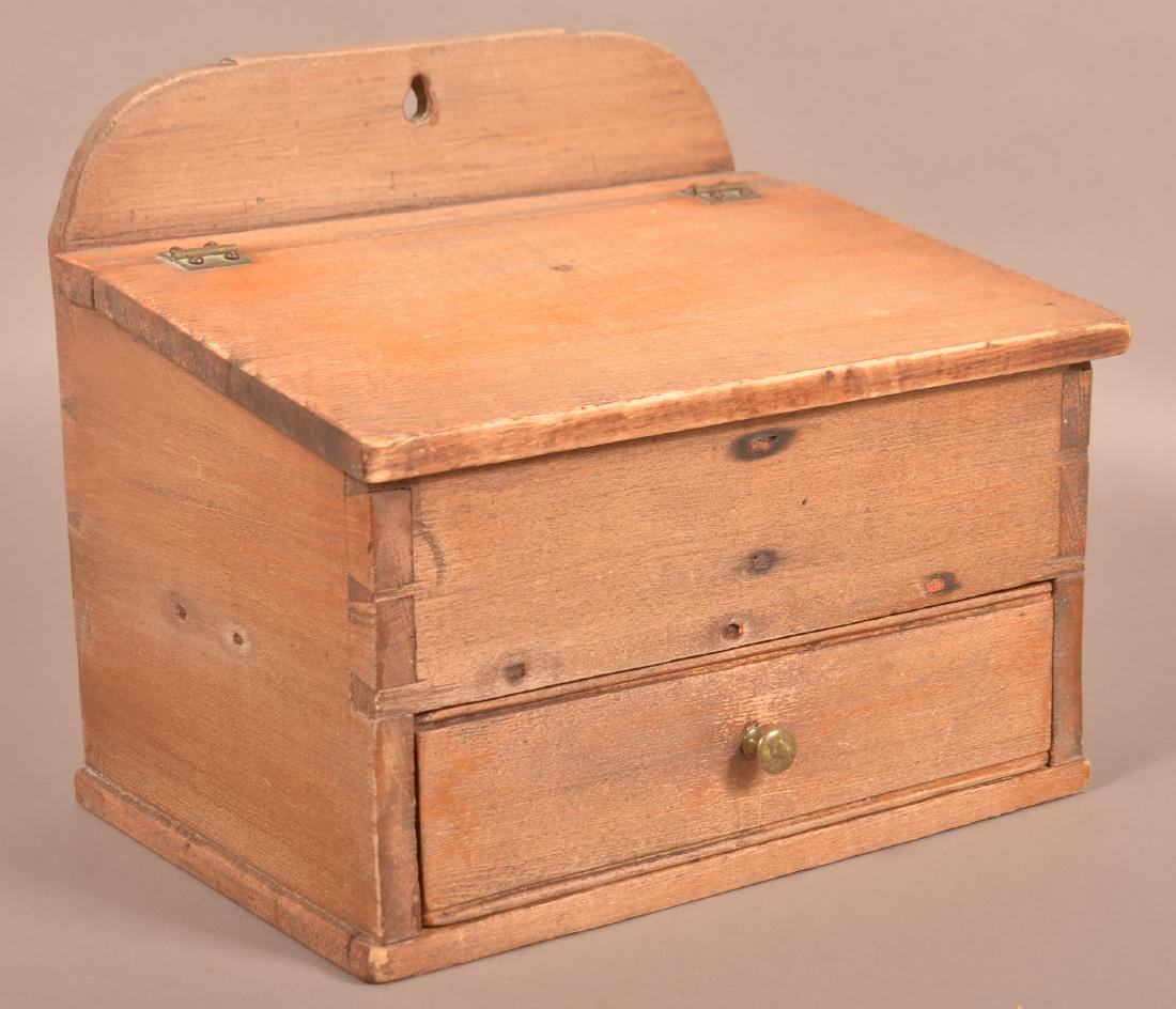 Pennsylvania 19th Century Softwood Hanging Salt Box. (1 of 4)
