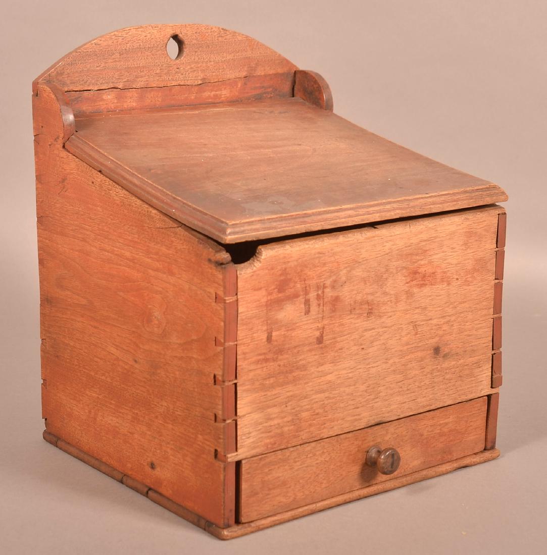 Pennsylvania 19th Century Walnut Hanging Salt Box. (1 of 4)