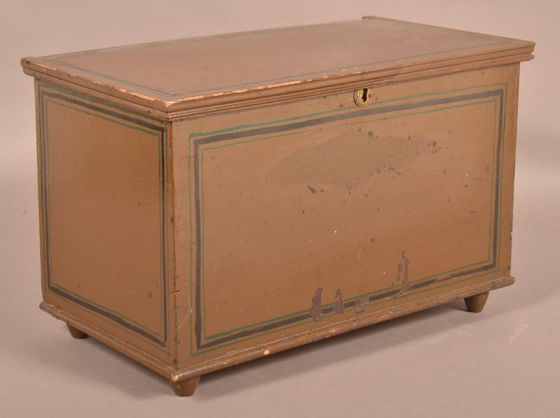 PA 19th Century Softwood Miniature Blanket Chest. (1 of 4)