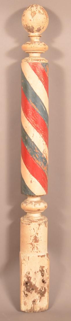 Vintage Turned and painted Wood Barber Pole. (1 of 4)