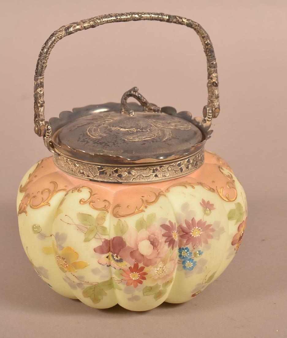Wavecrest Type Floral Decorated Biscuit Jar. (1 of 6)