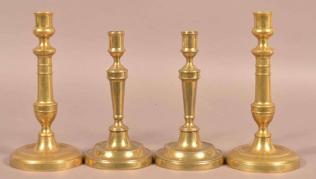 Two Pairs of 19th Century Brass Candlesticks. (1 of 2)