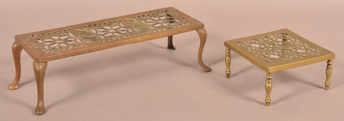 Two 19th Century Pierced Brass Hearth Stands. (1 of 1)