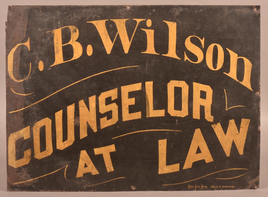 Antique Tin Single Sided Trade Sign with Gilt (1 of 3)