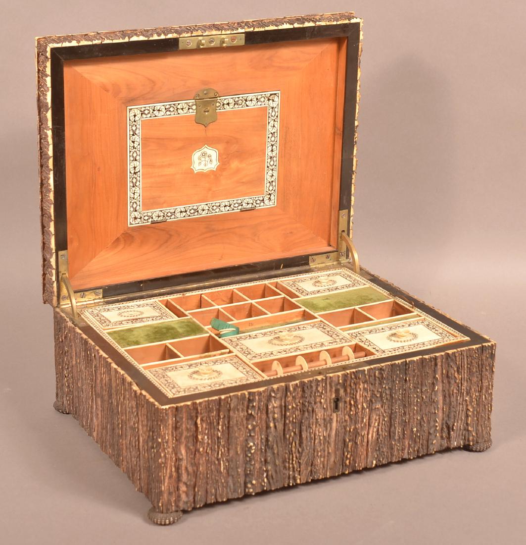 Mid 19th Century Antler Veneered Sewing Box. (1 of 5)