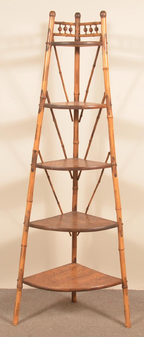 Vintage Bamboo Corner Shelf. (1 of 3)