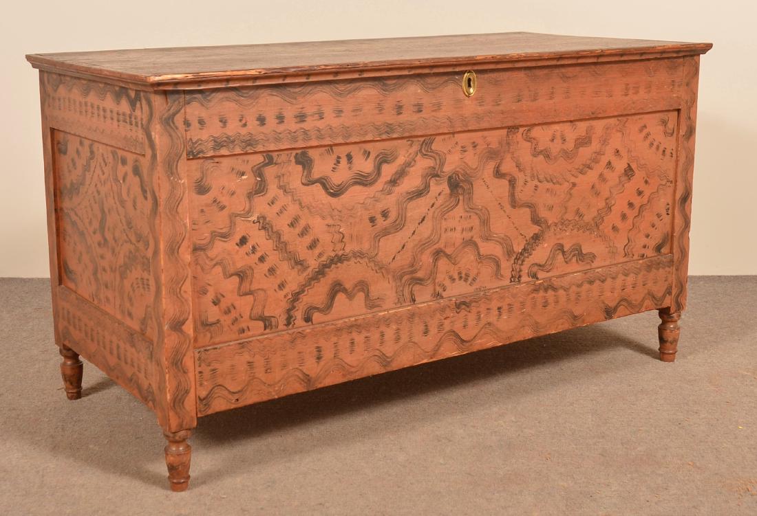 PA Sheraton Softwood Grain decorated Blanket Chest. (1 of 3)
