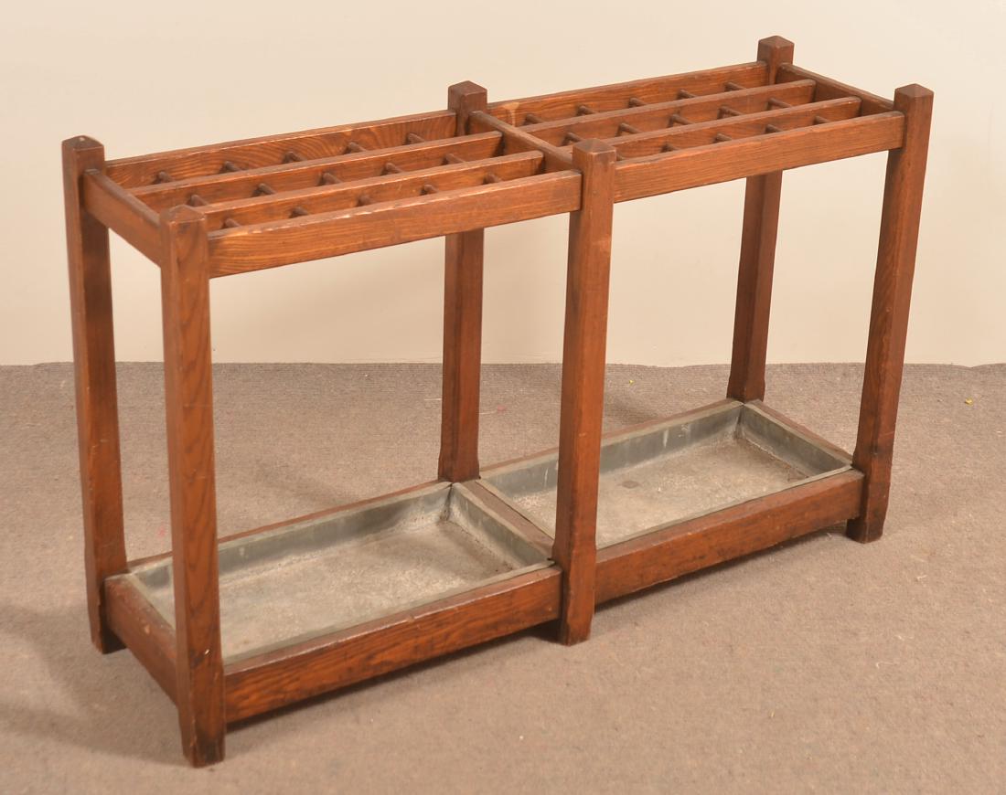 Mission Oak 36 compartment Umbrella Stand. (1 of 2)