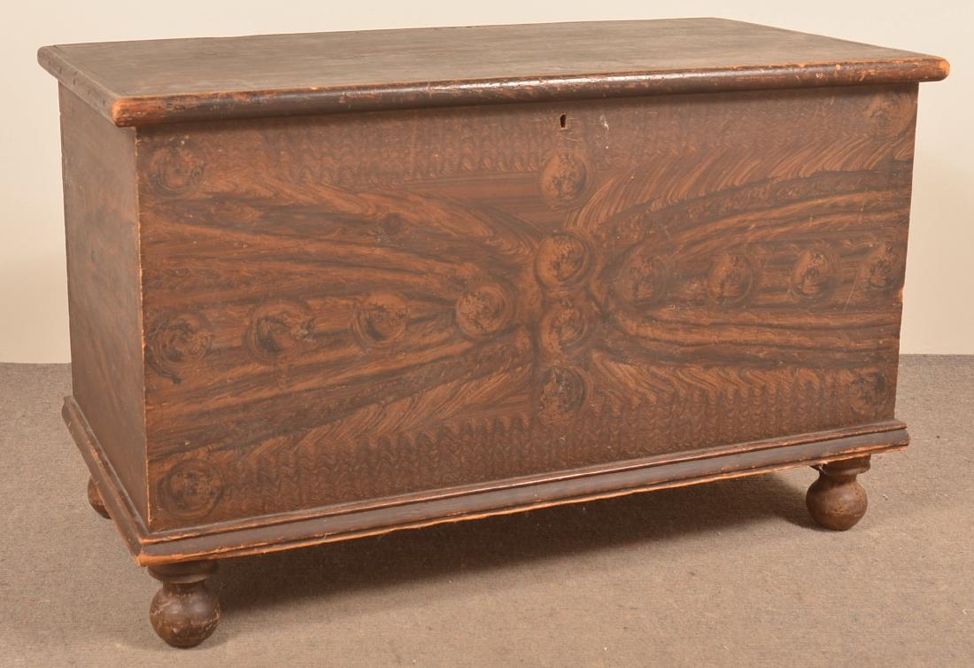 PA Grain Paint Decorated Softwood Blanket Chest. (1 of 5)