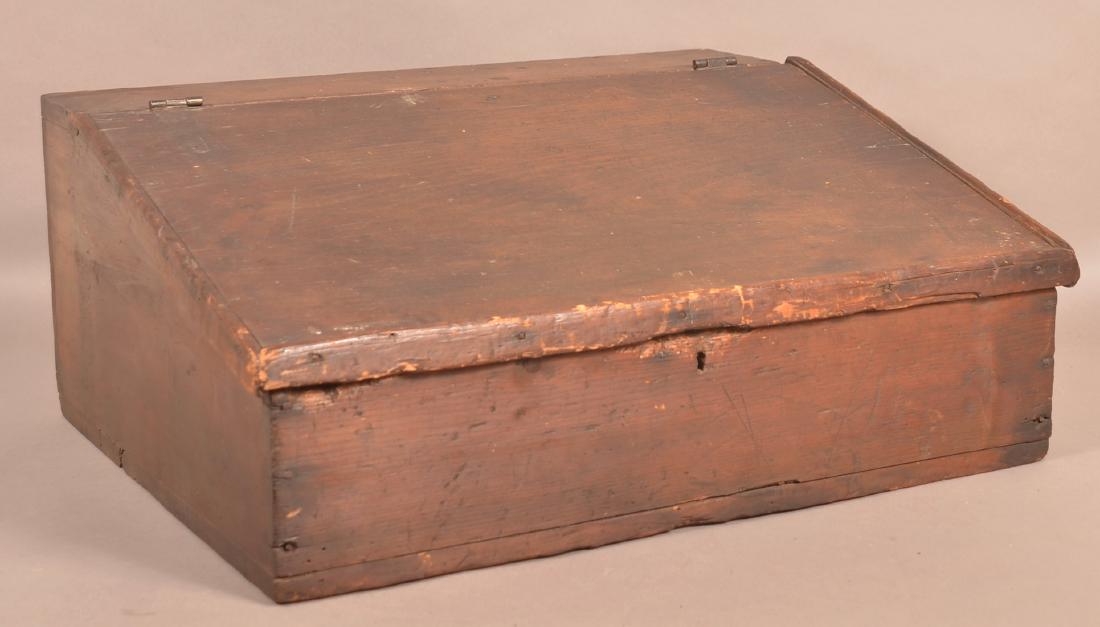 19th Century Softwood Table Top Slant-lid Desk. (1 of 4)
