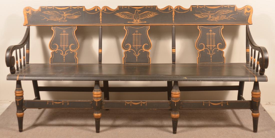 Pennsylvania 19th Century Paint Decorated Settee. (1 of 3)