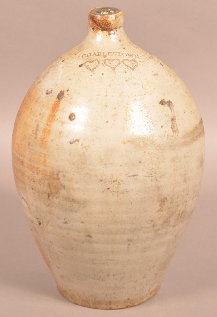Stamped "CHARLESTOWN" 2 Gal. Stoneware Jug. (1 of 4)