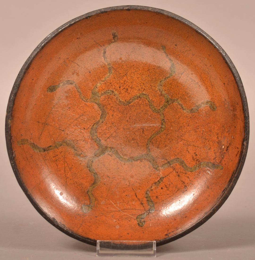 Redware Plate Attributed to Willoughby Smith. (1 of 3)