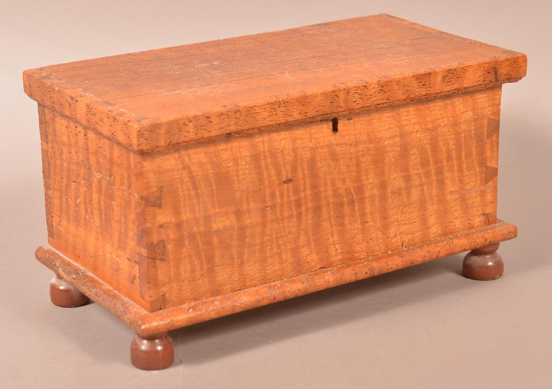 Tiger Maple Miniature Blanket Chest. (1 of 5)