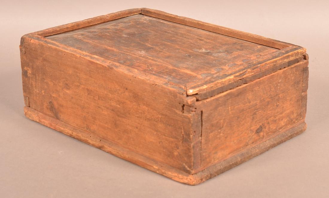 Early 19th Century Softwood Slide Lid Bible Box. (1 of 4)
