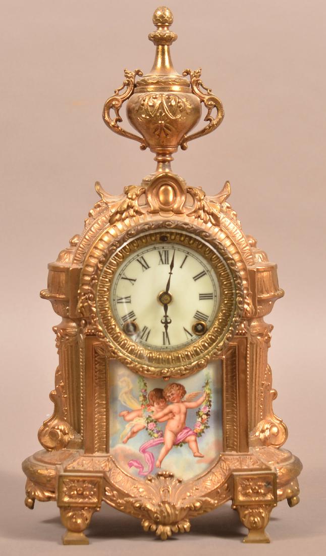 Ansonia Bronze finish Spelter Metal Shelf Clock. (1 of 3)