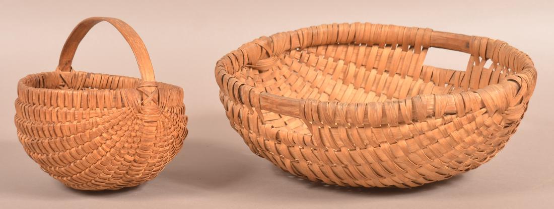 Two 19th Century Woven Oak Splint Baskets. (1 of 2)