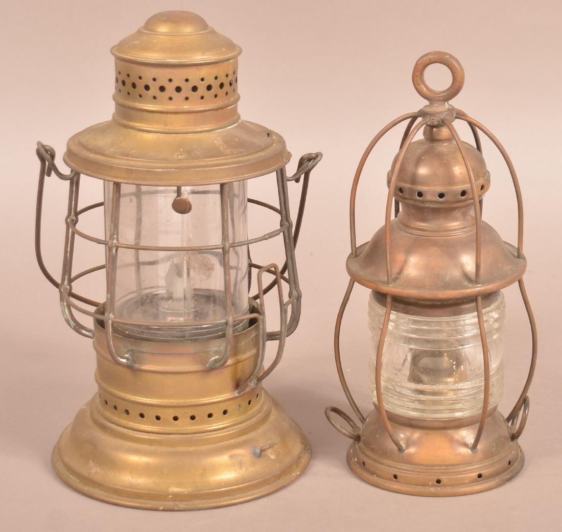Two Antique Brass Lanterns. (1 of 4)