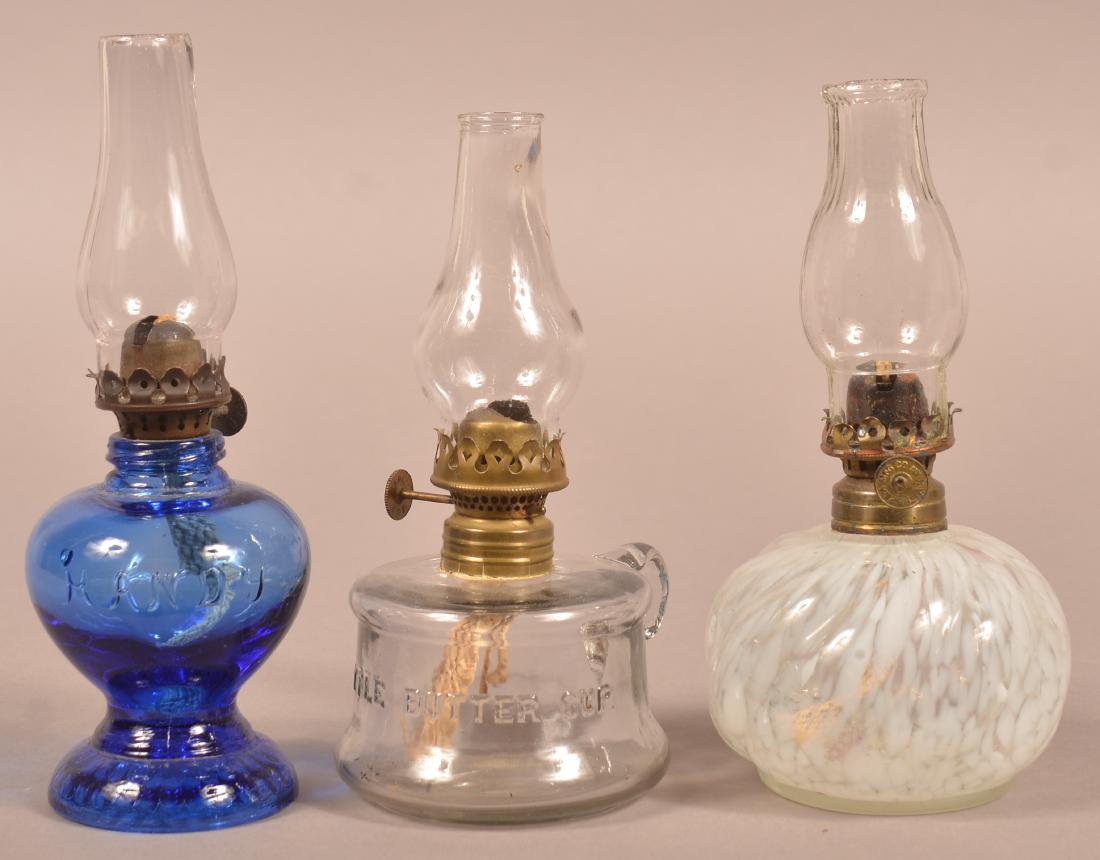 Three Various Glass Miniature Fluid Lamps. (1 of 2)
